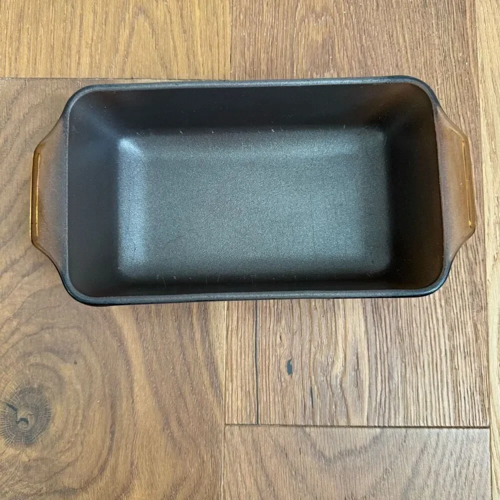 Vintage 70s Anchor Hocking Fire-King Bread Loaf Pan Amber Wheat